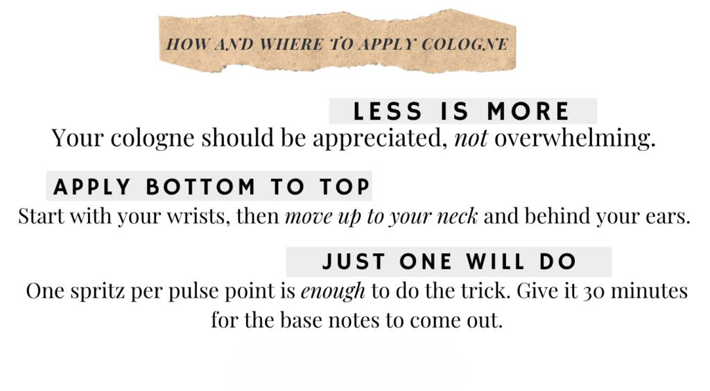 How and Where to Apply Cologne