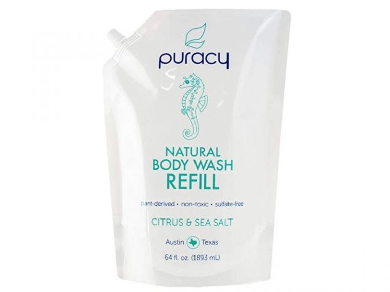 Puracy Natural Body Wash Refill, Sulfate-Free Shower Gel Daily Cleanser, Citrus & Sea Salt, 64 Ounce